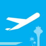 flight distance +airport codes android application logo